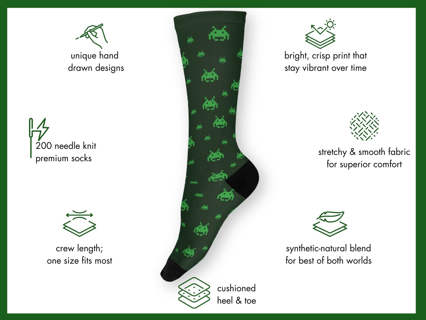 80s Gamer Socks - Alien Retro Gaming Socks - mockup