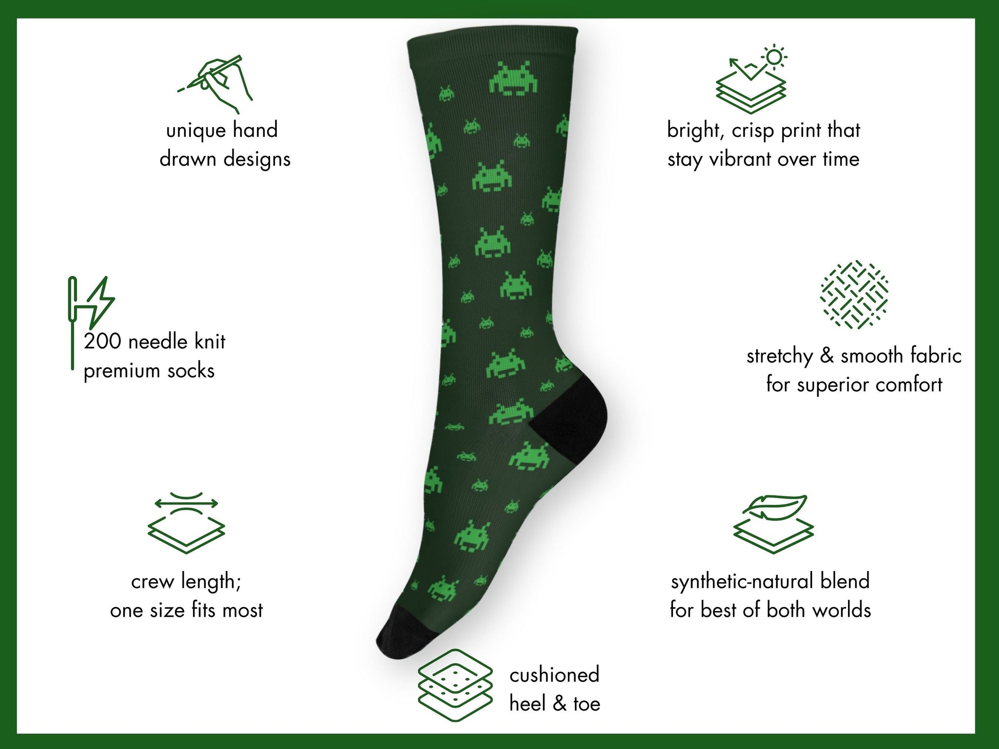 80s Gamer Socks - Alien Retro Gaming Socks - mockup