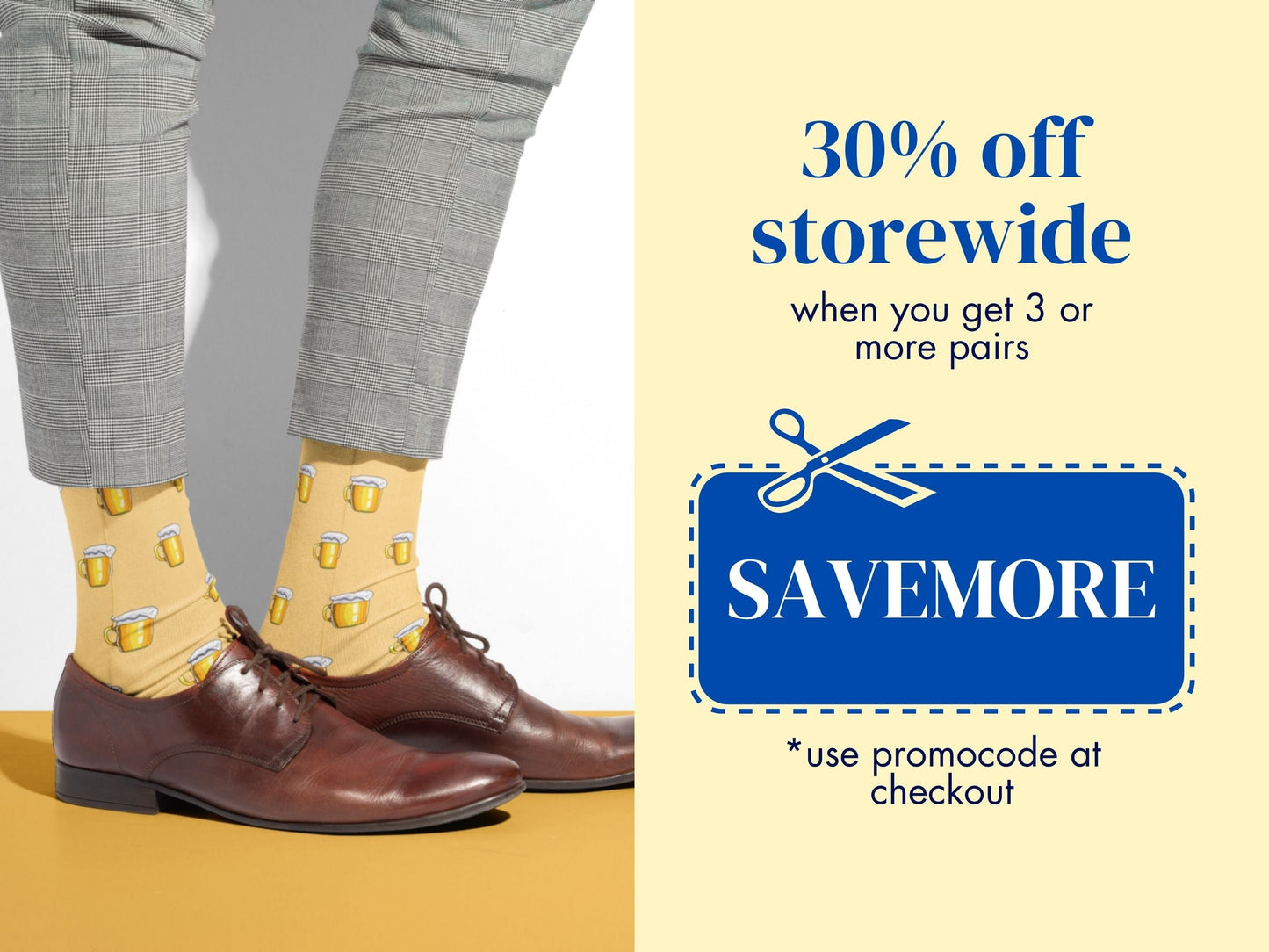 Happy Hour Beer Socks - Funny Party Socks for Dad - promo-offer