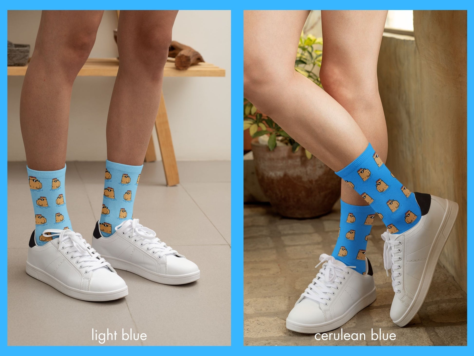 Capybara Socks - Cute Cartoon Animal Socks for Fun Gifts - lifestyle vibe shot