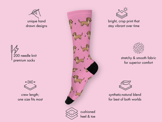 Dachshund Socks - Fun Wiener Dog Socks - mockup