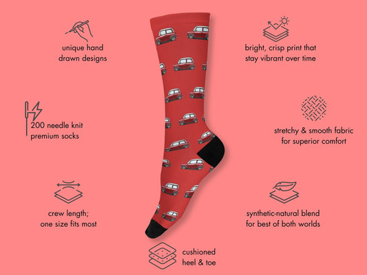 Mini Car Socks - Fun Colorful Socks for Car Enthusiasts - mockup