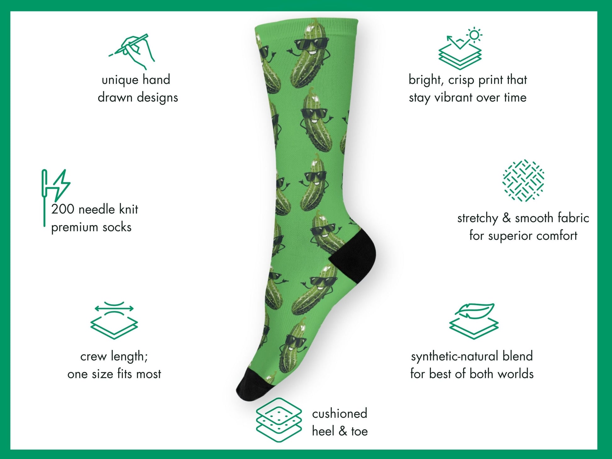 Pickle Socks - Funny Novelty Food Socks for Pickle Lovers - mockup