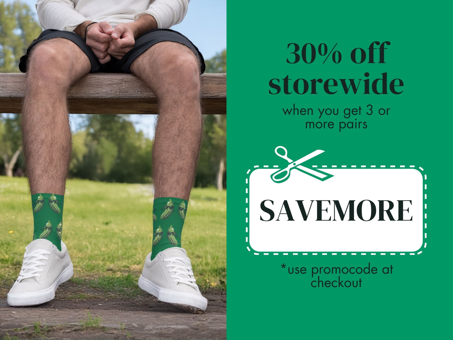 Pickle Socks - Funny Novelty Food Socks for Pickle Lovers - promo-offer