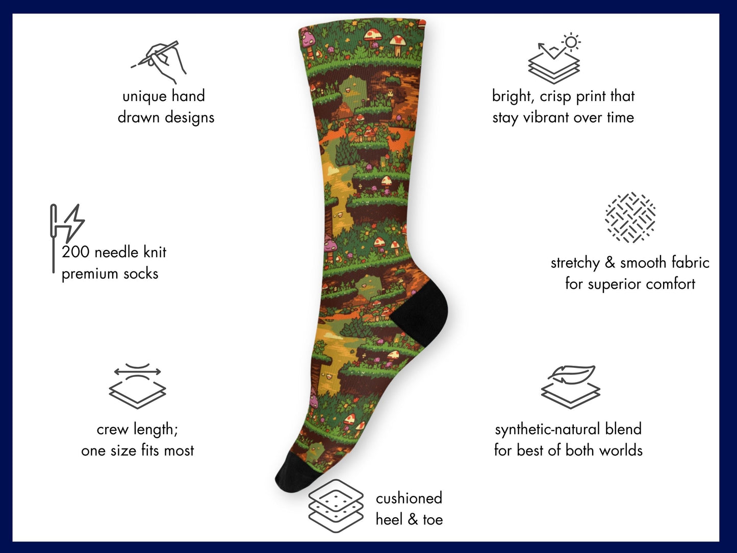 Super Mario 8-Bit Socks — Retro Gaming Socks — mockup