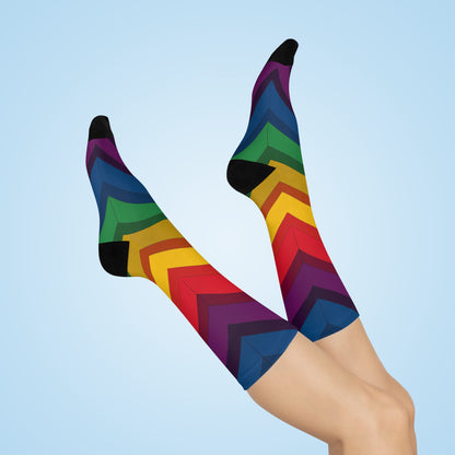 Proud Rainbow AF Socks - Chevron Rainbow Pattern