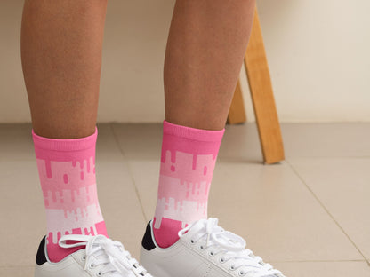 Triple Pink Dunks Socks - Pink Nike Dunks Inspired | Pink Doughnut Socks | Birthday Socks | Barbiecore Accessories