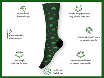 80s Gamer Socks - Alien Retro Gaming Socks - mockup
