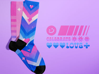 Anime Inspired Socks in Bisexual Colors