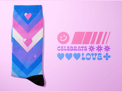 Anime Inspired Socks in Bisexual Colors