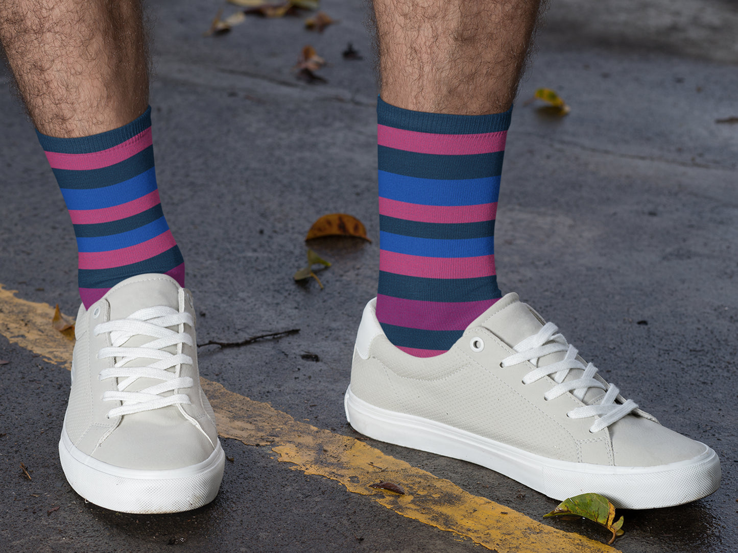 Bisexual Pride Pattern Socks