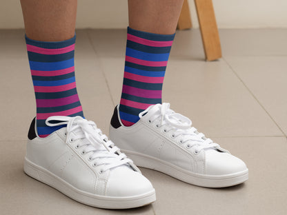 Bisexual Pride Pattern Socks