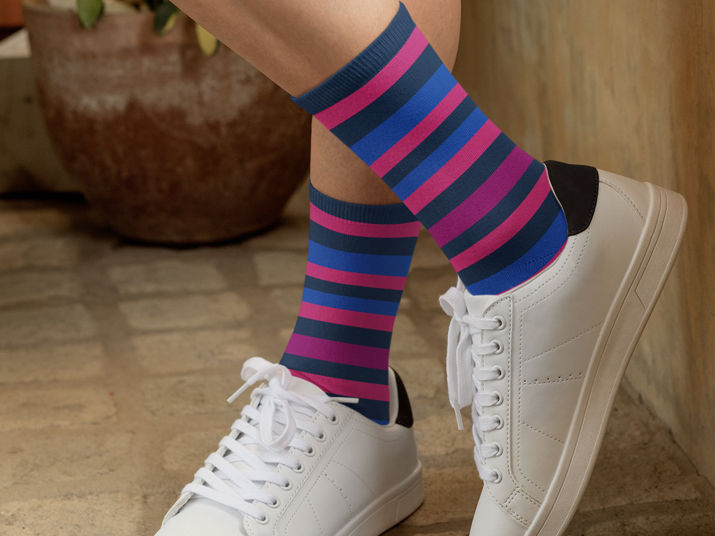 Bisexual Pride Pattern Socks