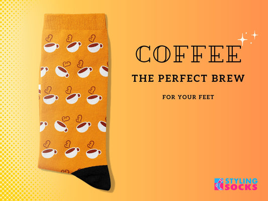 COFFEE CUP with Love Heart Pattern Socks