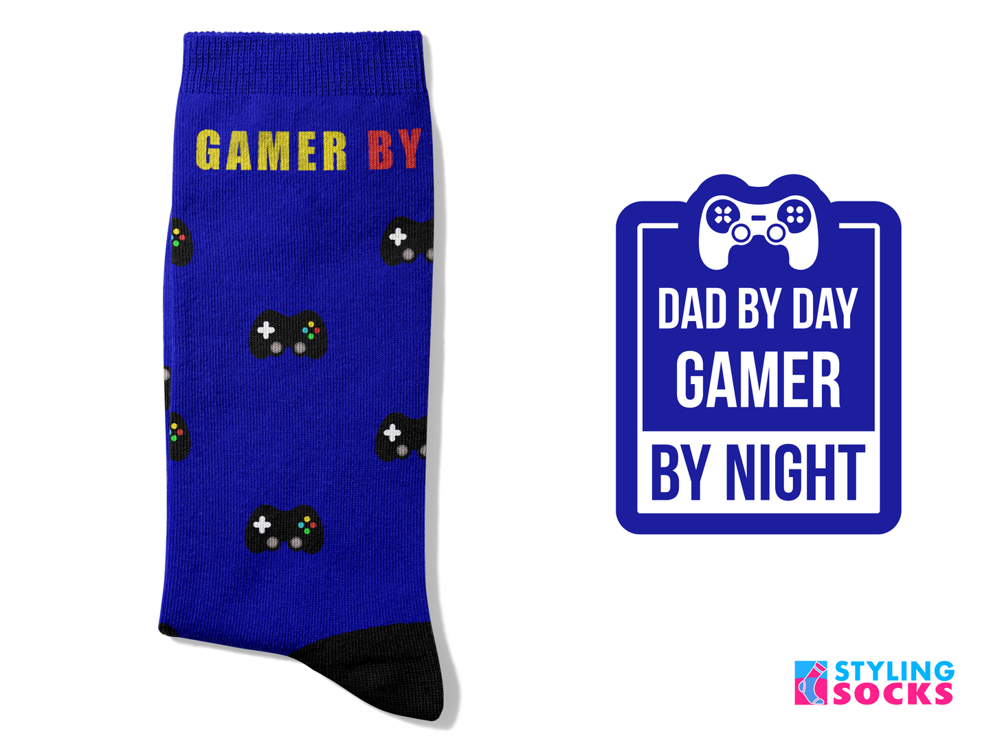 DAD by Day, GAMER by night Socks