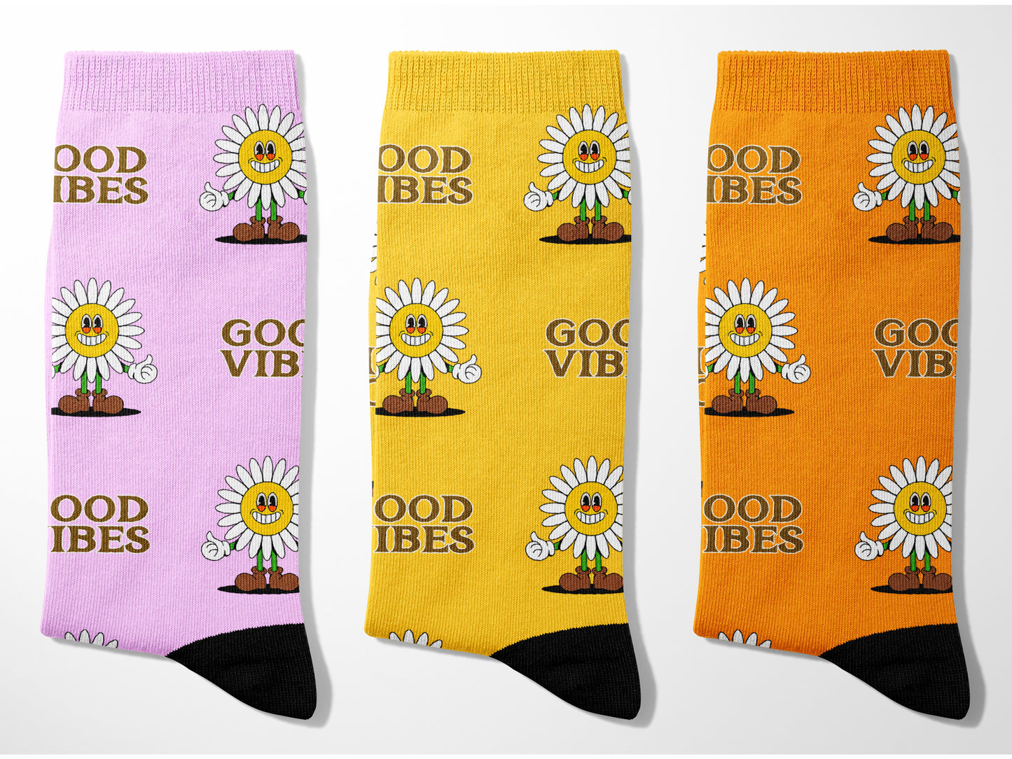 Good Vibes Daffodil Flower Socks