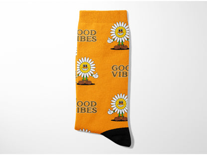 Good Vibes Daffodil Flower Socks