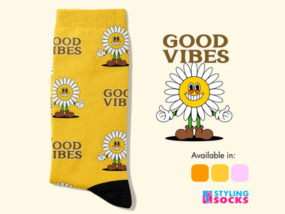 Good Vibes Daffodil Flower Socks