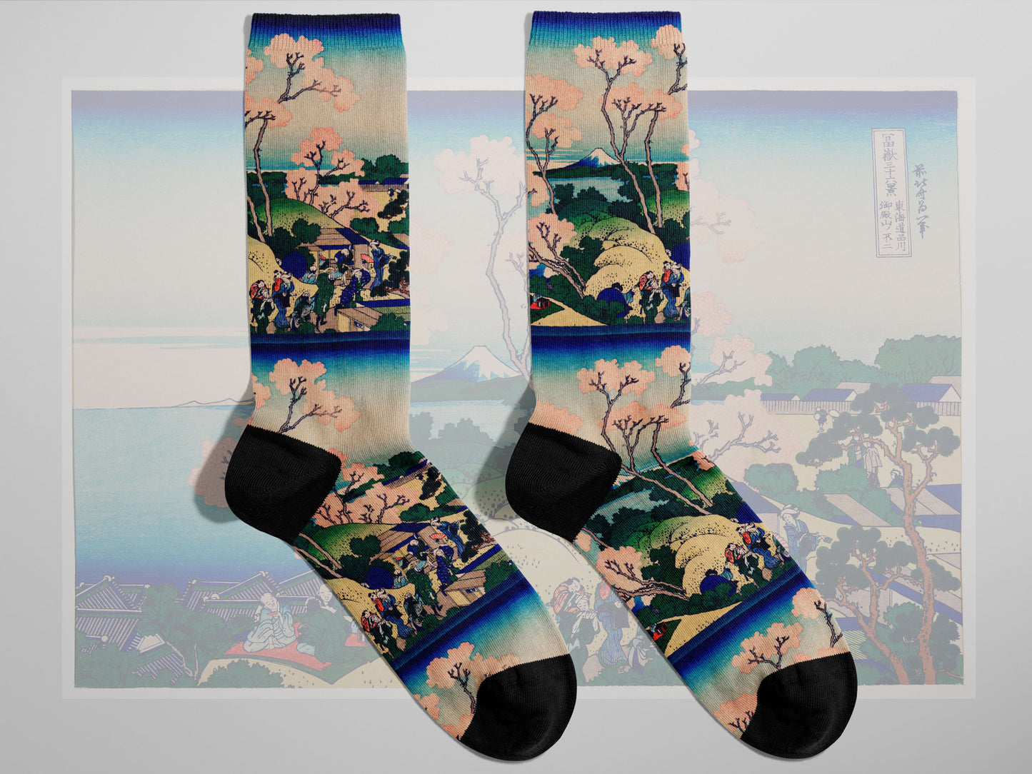 Katsushika Hokusai Socks | Artist socks | Artwork socks | Cherry Blossom socks