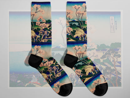 Katsushika Hokusai Socks | Artist socks | Artwork socks | Cherry Blossom socks