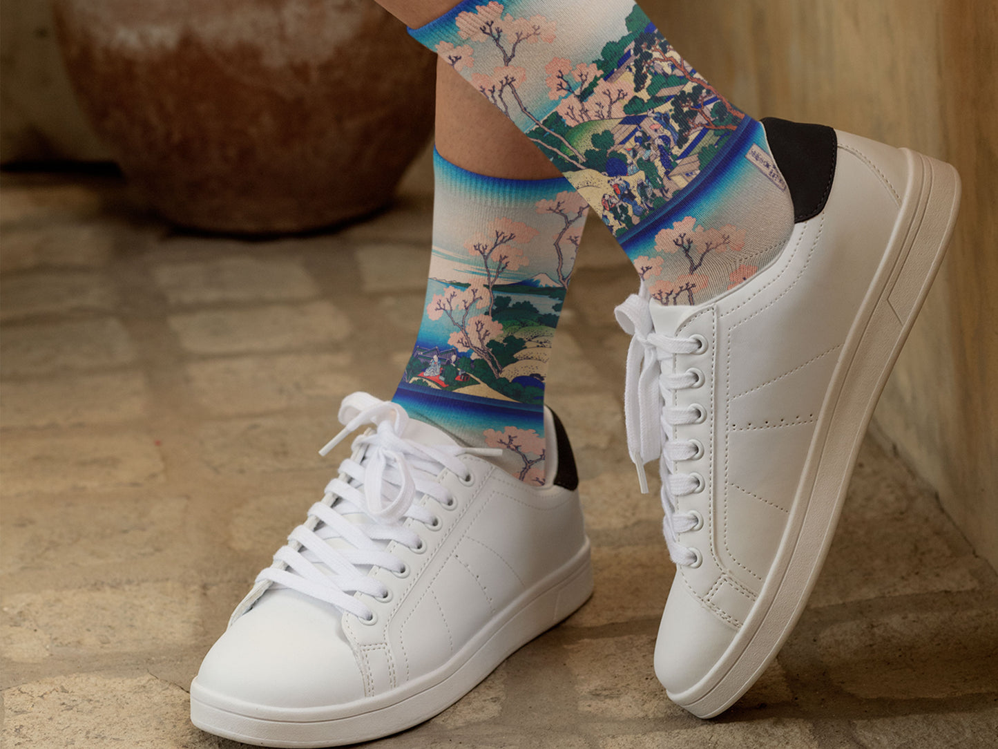 Katsushika Hokusai Socks | Artist socks | Artwork socks | Cherry Blossom socks