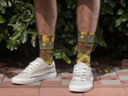 Retro Mushroom Adventure Socks