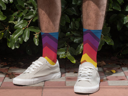 Proud Rainbow AF Socks - Chevron Rainbow Pattern