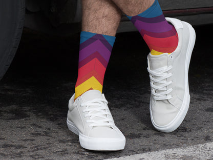 Proud Rainbow AF Socks - Chevron Rainbow Pattern