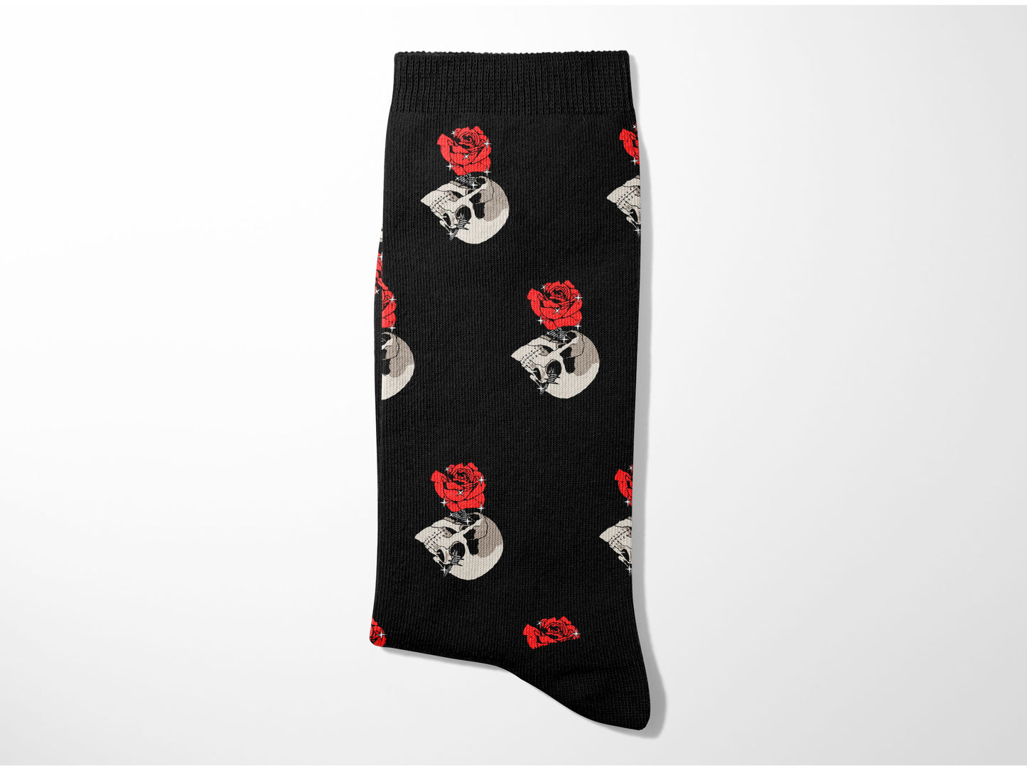 Halloween Skull and Rose Socks