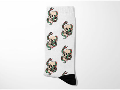 Halloween Gothic Skull Snake Socks