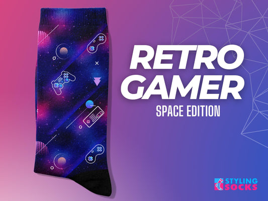 Space Galaxy Socks - Retro Gamer Gaming Socks