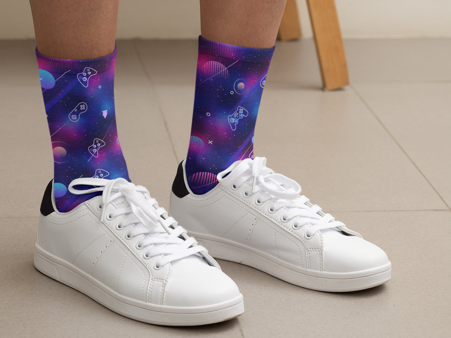 Space Galaxy Socks - Retro Gamer Gaming Socks