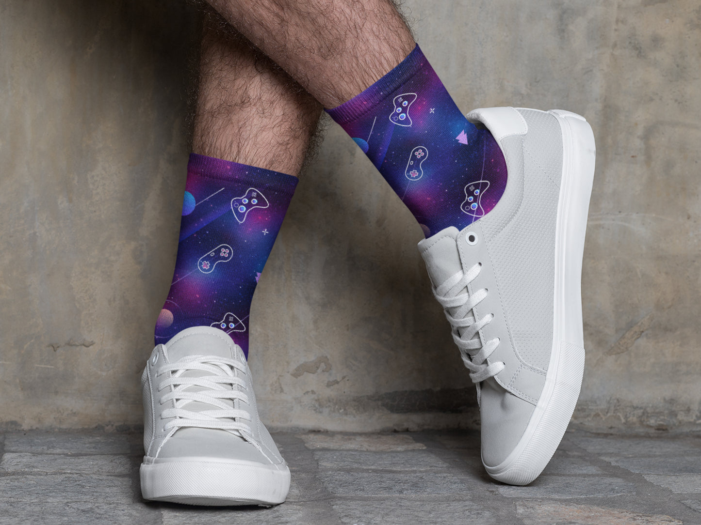 Space Galaxy Socks - Retro Gamer Gaming Socks