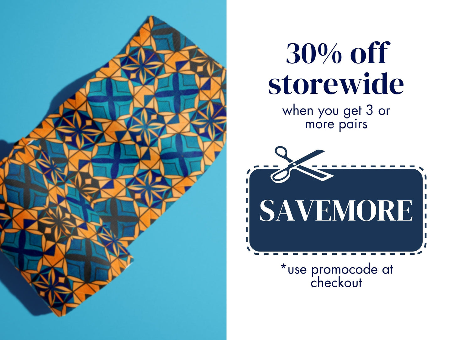 Abstract Art Socks promo code offer with socks as background