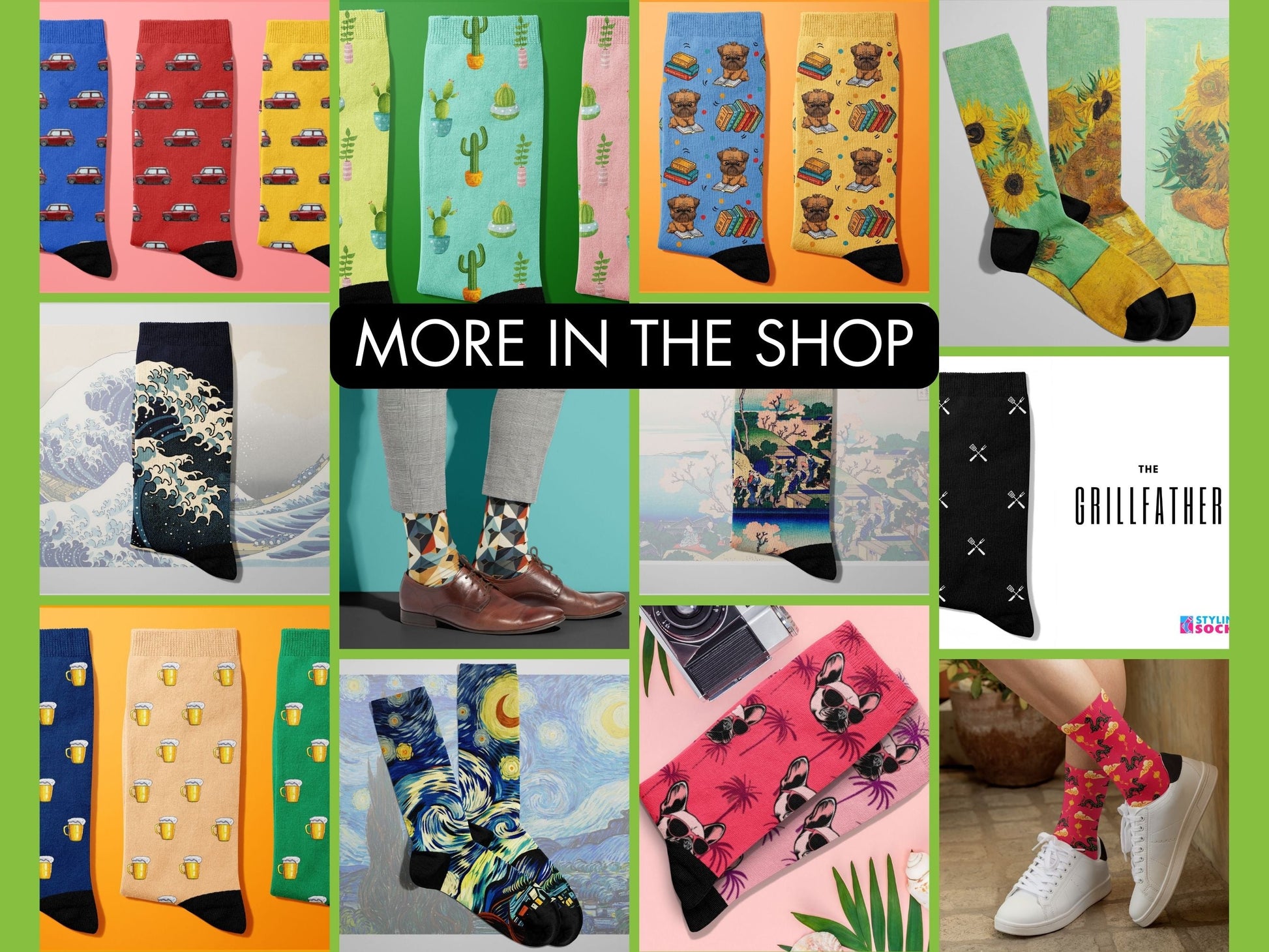 Avocado Crew Socks - Fun Green Food Socks for Men - more-designs