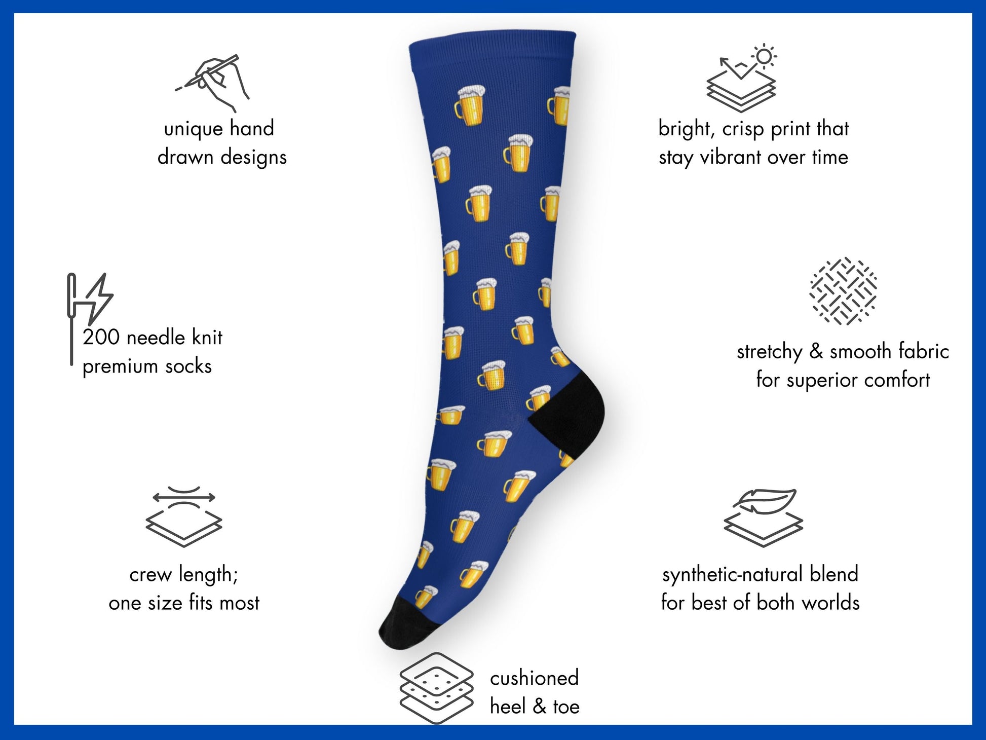 Happy Hour Beer Socks - Funny Party Socks for Dad - mockup