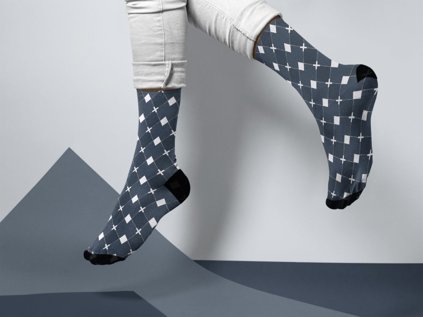 Black Argyle Socks lifestyle vibe shot in a real-life setting