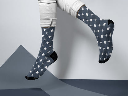 Black Argyle Socks lifestyle vibe shot in a real-life setting