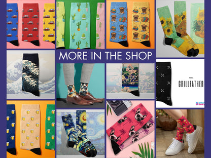 Bold Geometric Socks collage of multiple colourful Styling Socks designs