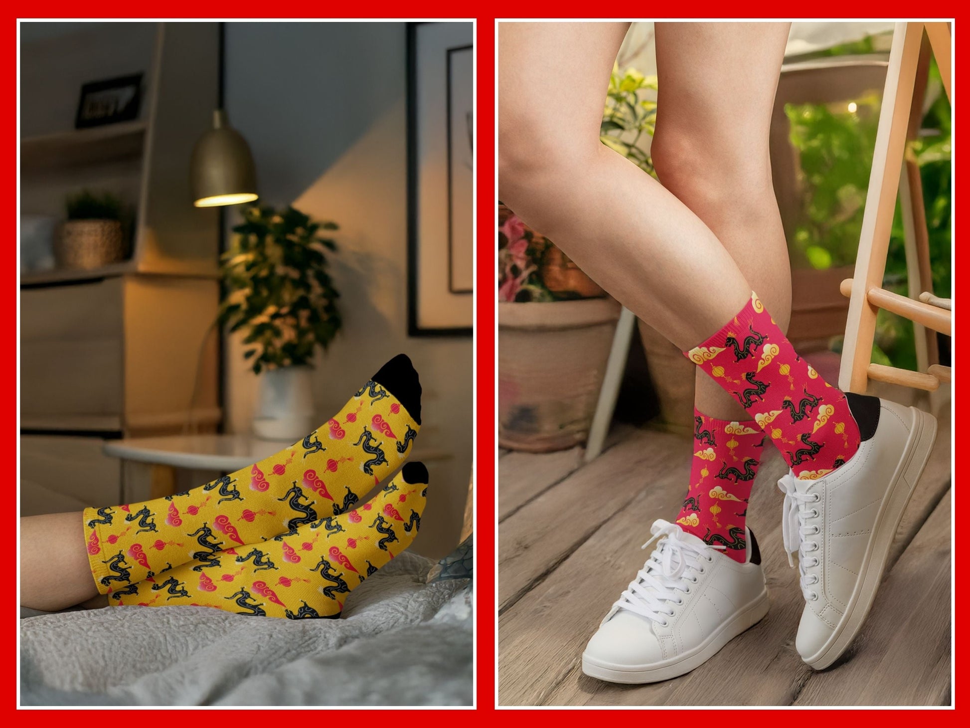 Dragon Zodiac Socks - Lunar New Year Gift - Astrology Inspired Socks - lifestyle