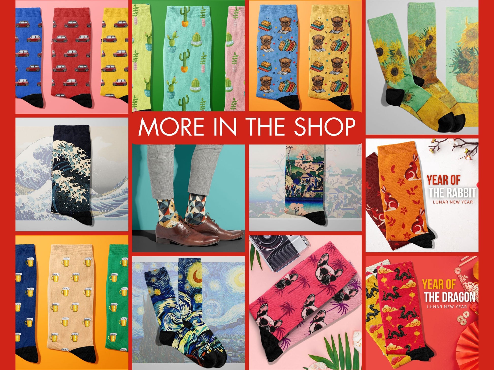 Dragon Zodiac Socks - Lunar New Year Gift - Astrology Inspired Socks - more-designs