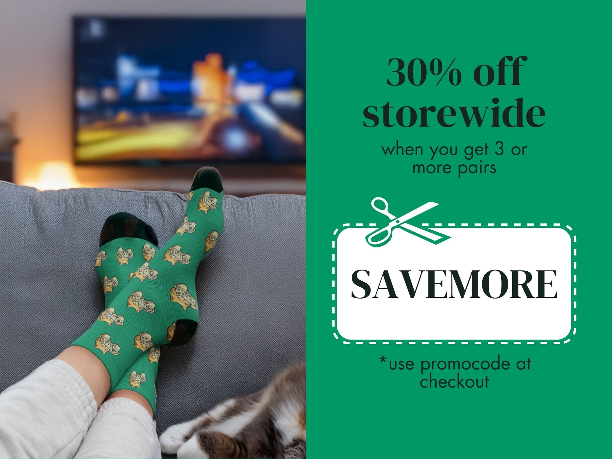 Gaming Cat Socks - Funny Gamer Socks - promo-offer