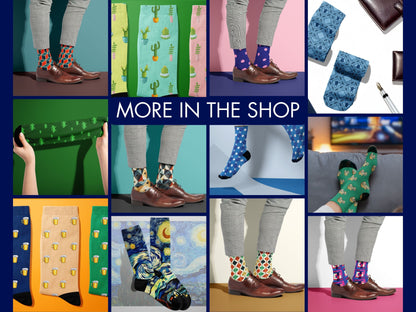 Gold Baroque Socks collage of multiple colourful Styling Socks designs
