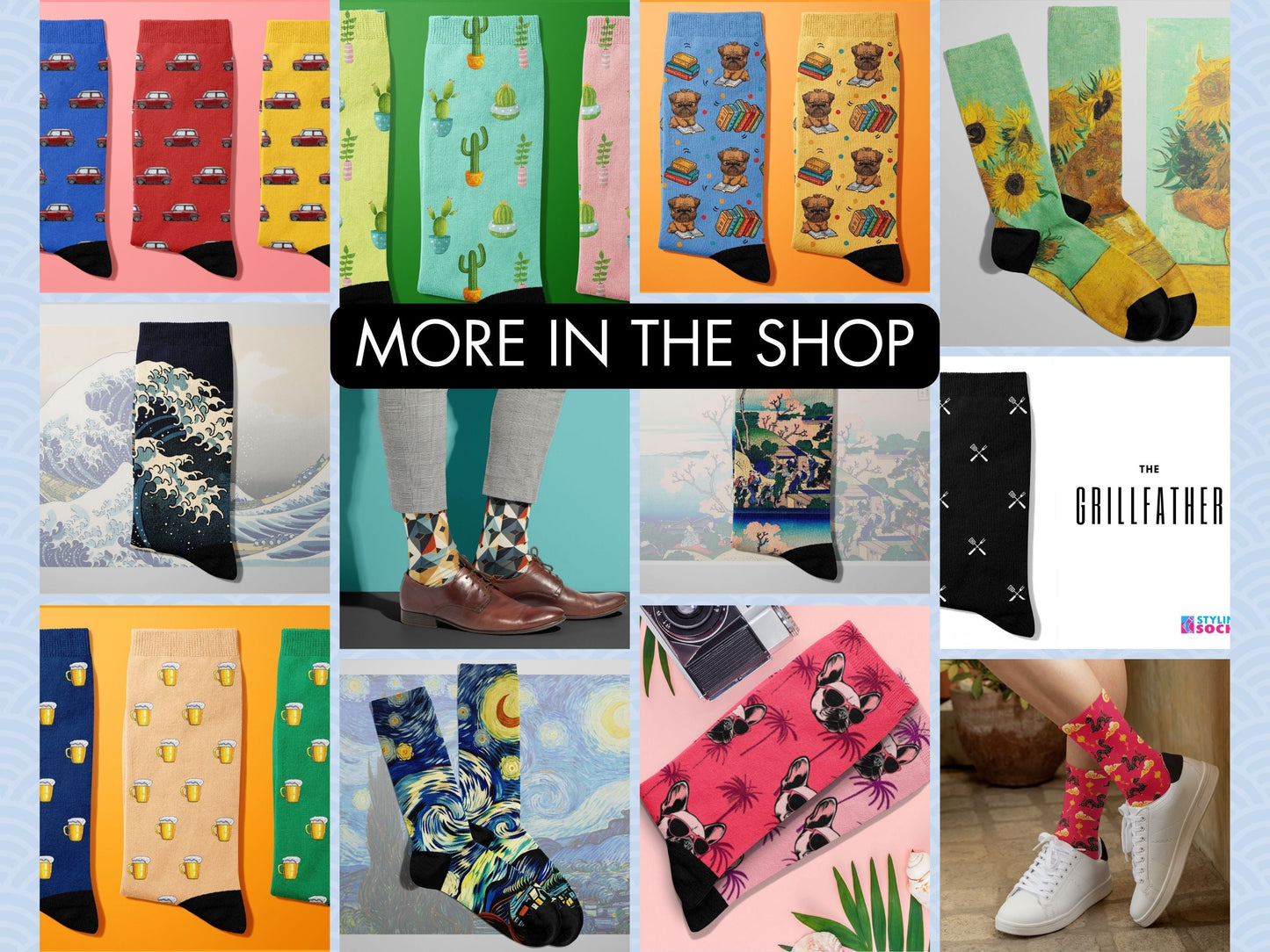 Great Wave Socks - Hokusai Japanese Art Socks - more-designs