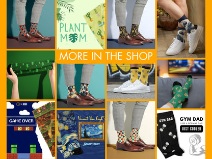 Collage of various pairs of socks with different designs from Styling Socks