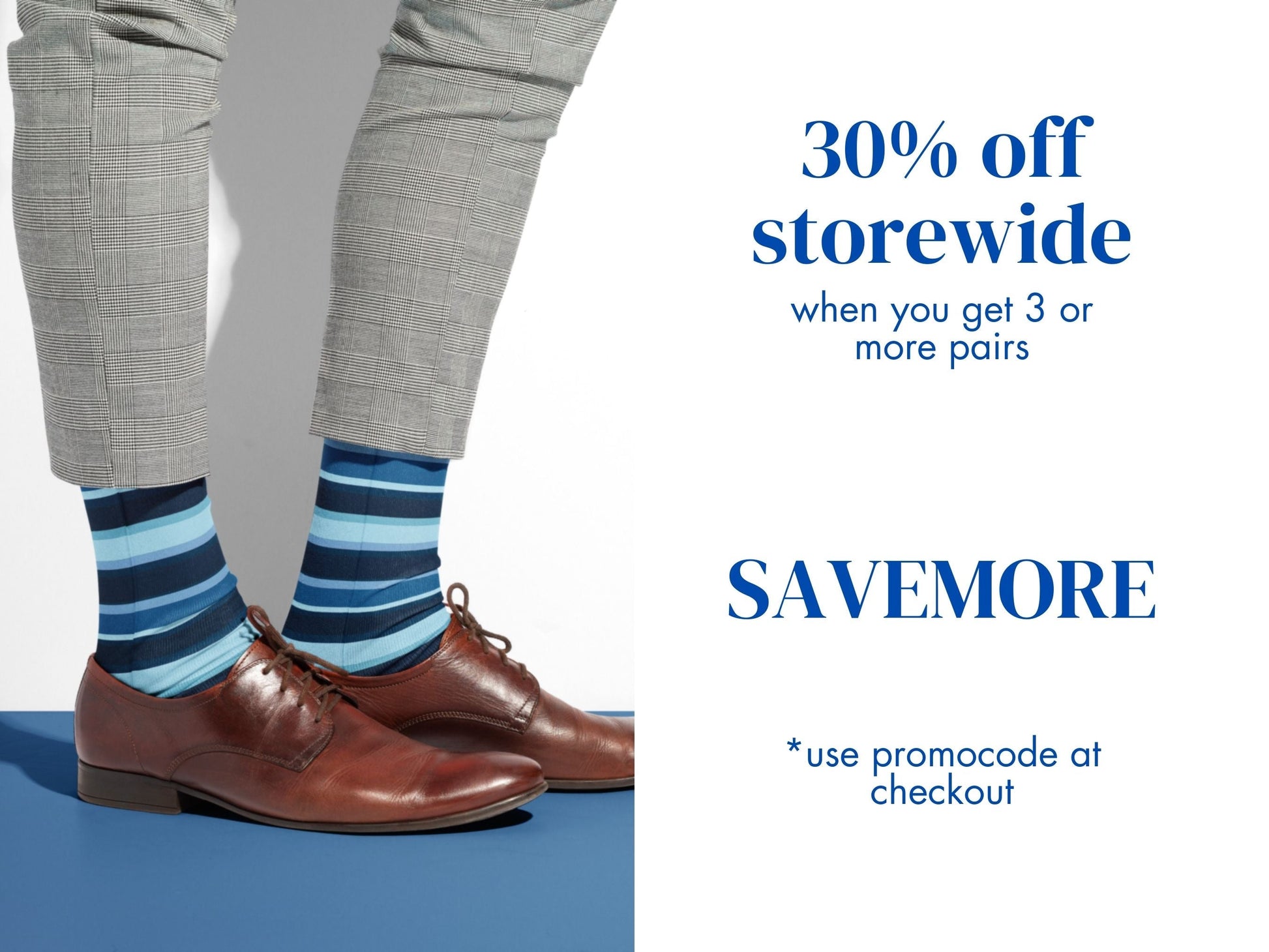 Luxury Striped Dress Socks – Navy with Color Pop promo code offer with socks as background