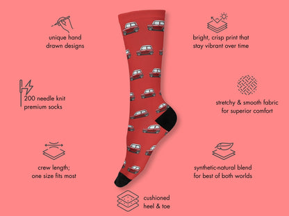Mini Car Socks - Fun Colorful Socks for Car Enthusiasts - mockup