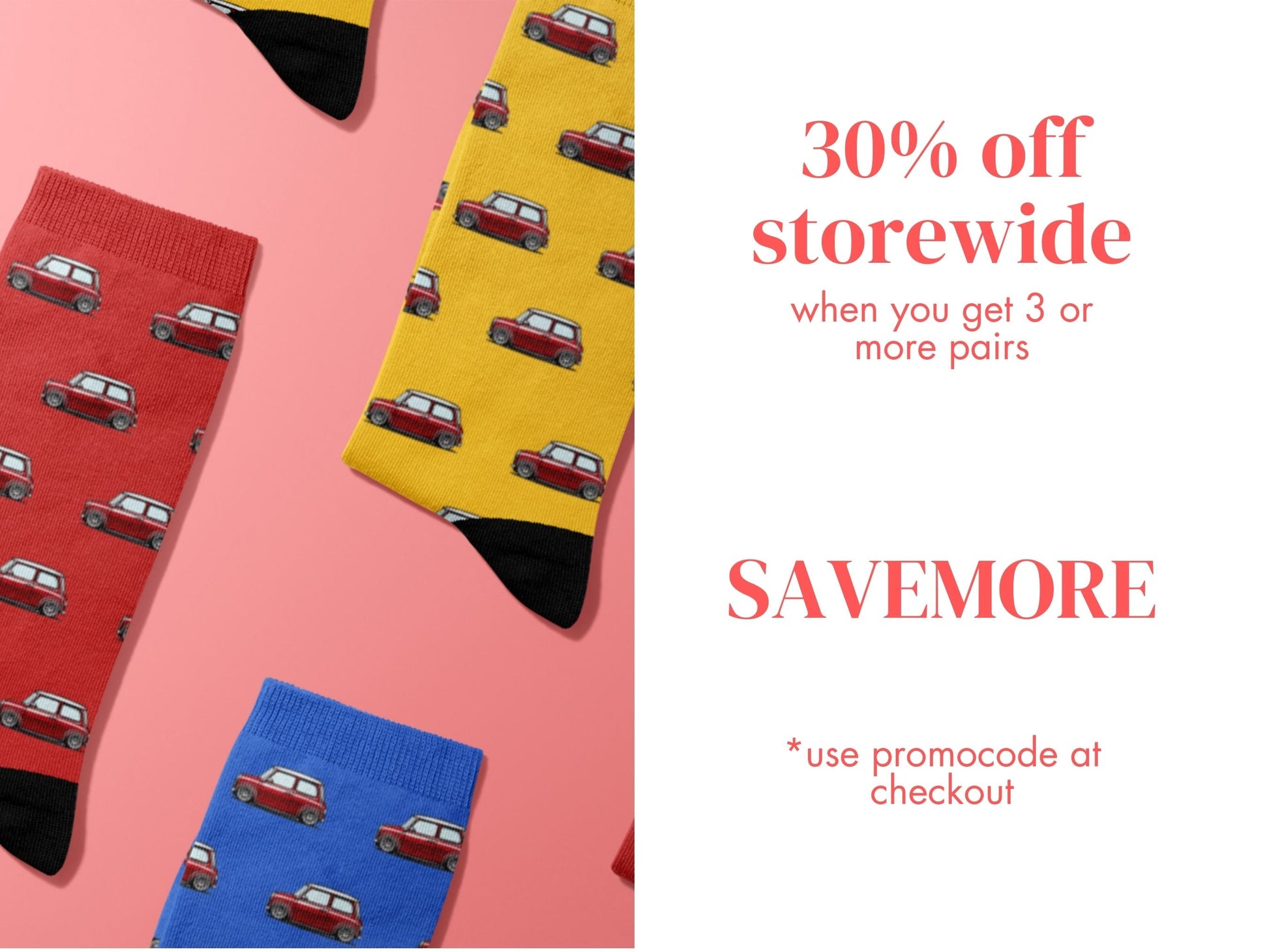 Mini Car Socks - Fun Colorful Socks for Car Enthusiasts - promo-offer