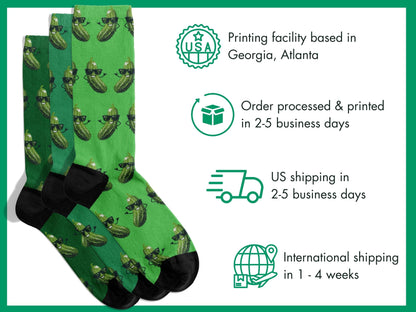 Pickle Socks - Funny Novelty Food Socks for Pickle Lovers - shipping-info