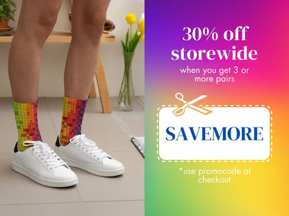 8-Bit Pixel Pride Socks — Bisexual Colours — promo-offer